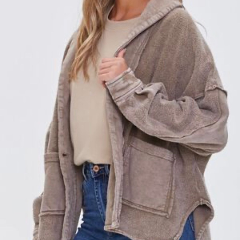 Forever 21 French Terry High Low Jacket